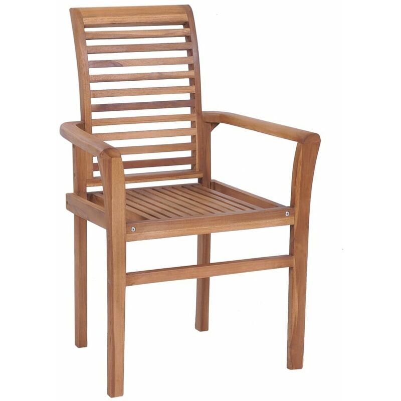 

Sillas de comedor 4 uds madera teca con cojines gris antracita
