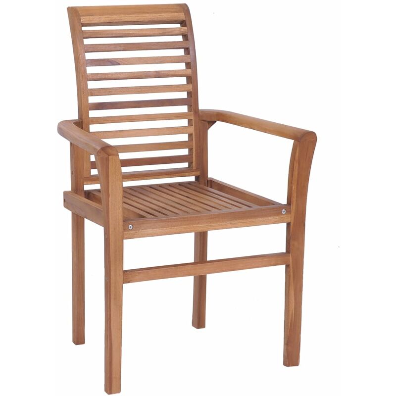 

Sillas de comedor 4 uds madera teca con cojines gris antracita
