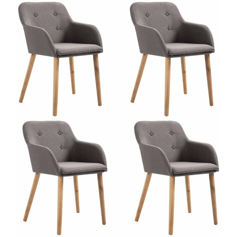 

Sillas de comedor 4 uds tela gris topo y madera maciza de roble