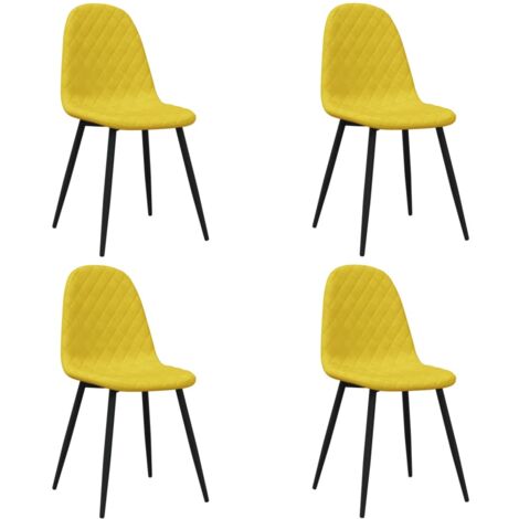 Sillas de comedor 4 uds terciopelo amarillo mostaza vidaXL