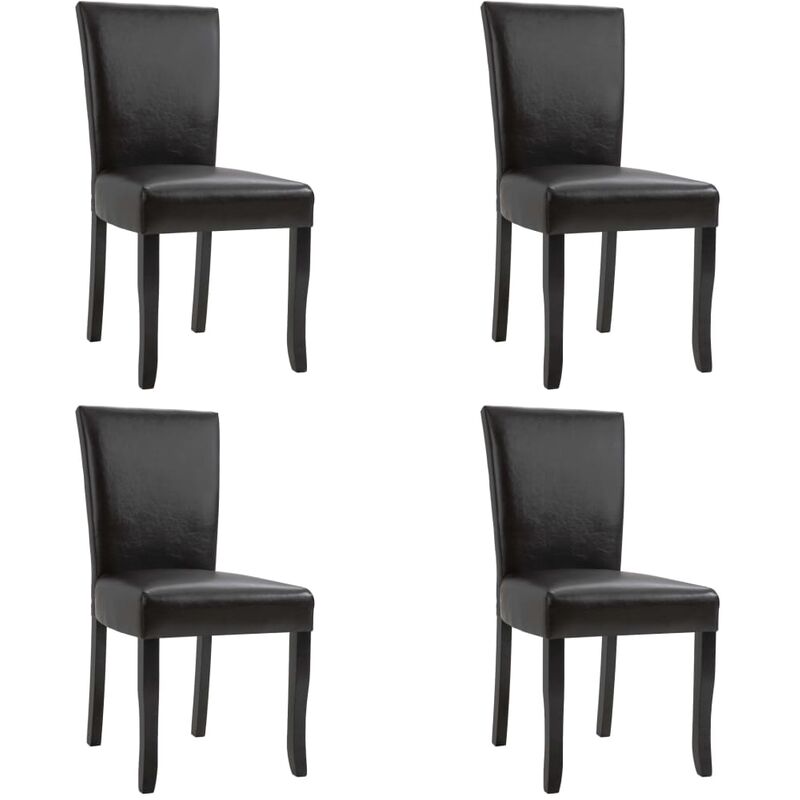

Sillas de comedor 4 unidades cuero artificial marrón