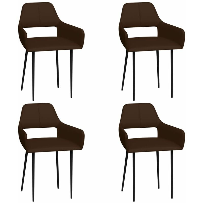 

Sillas de comedor 4 unidades cuero artificial marrón