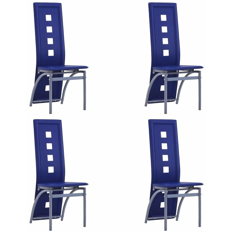 

Sillas de comedor 4 unidades cuero sintetico azul