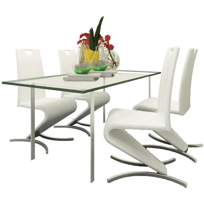 

Happyshopping - Sillas de comedor 4 unidades cuero sintetico blanco