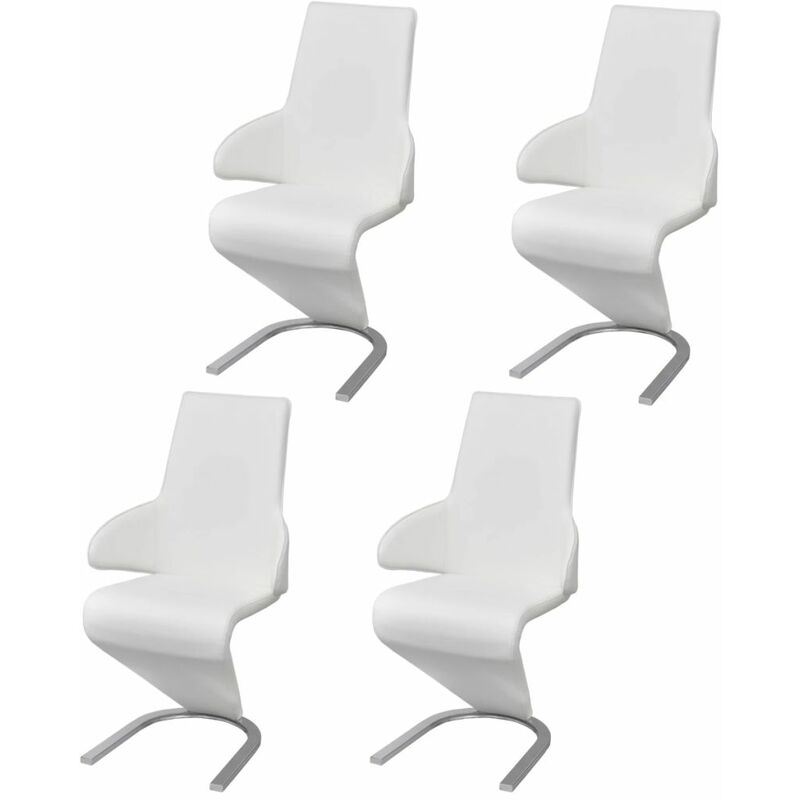 

Sillas de comedor 4 unidades cuero sintetico blanco
