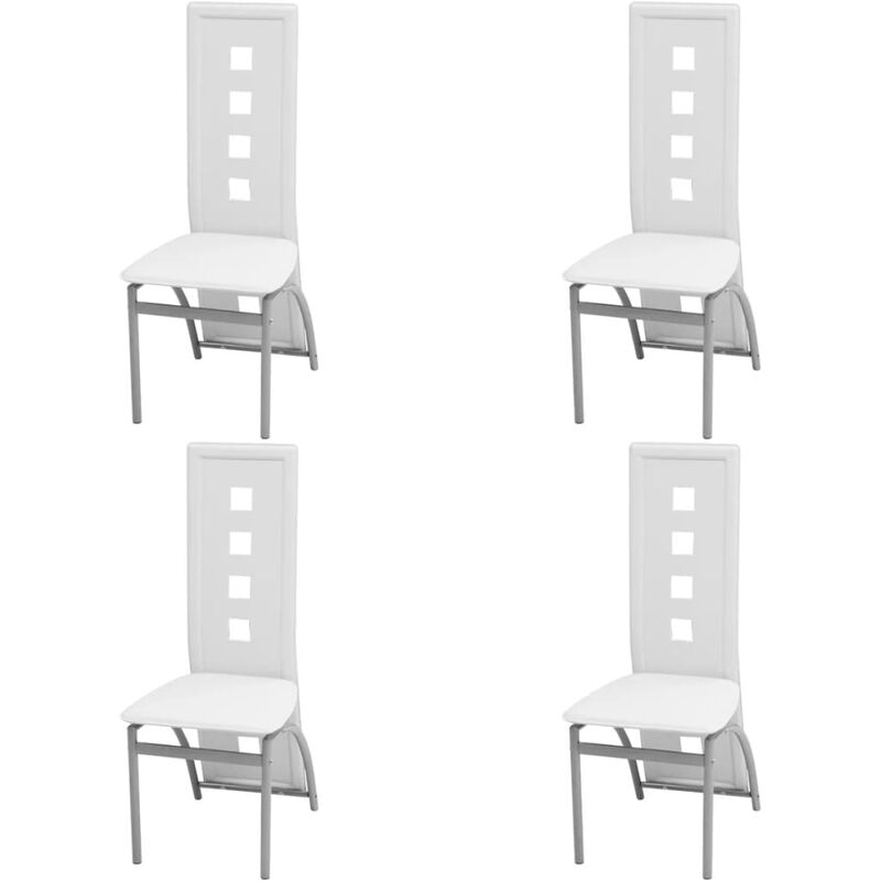 

Sillas de comedor 4 unidades cuero sintético blanco