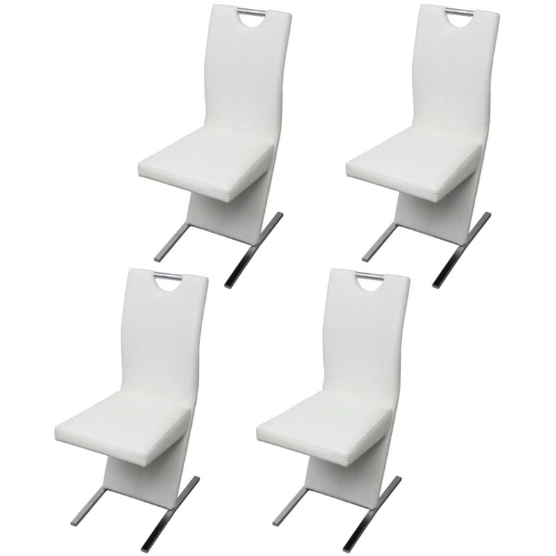 

Sillas de comedor 4 unidades cuero sintético blanco