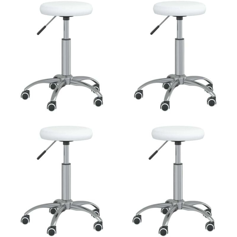 

Sillas de comedor 4 unidades cuero sintético blanco