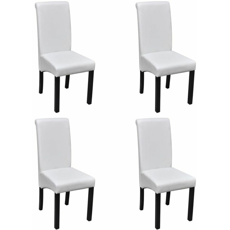 

Sillas de comedor 4 unidades cuero sintetico blanco