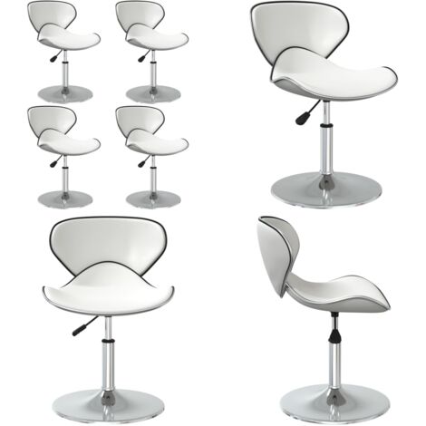 Sillas de comedor 4 unidades cuero sintético blanco - Sillas giratorias - Sillas de comedor ajustables