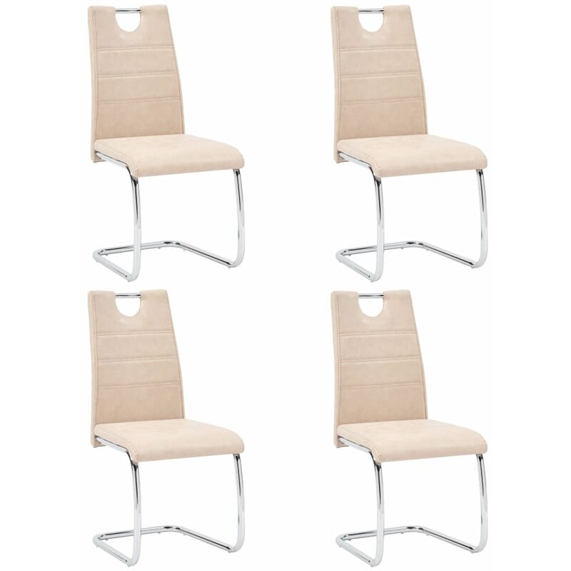 

Sillas de comedor 4 unidades cuero sintético color crema