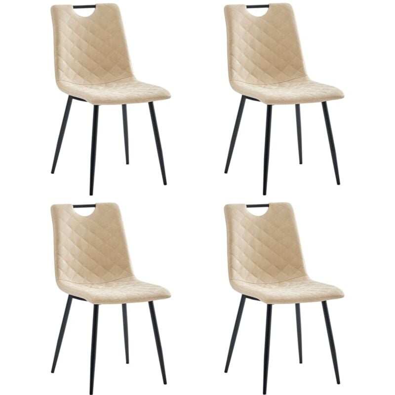 

vidaXL Sillas de Comedor Cuero Sintético Crema 4 Unidades - Crema