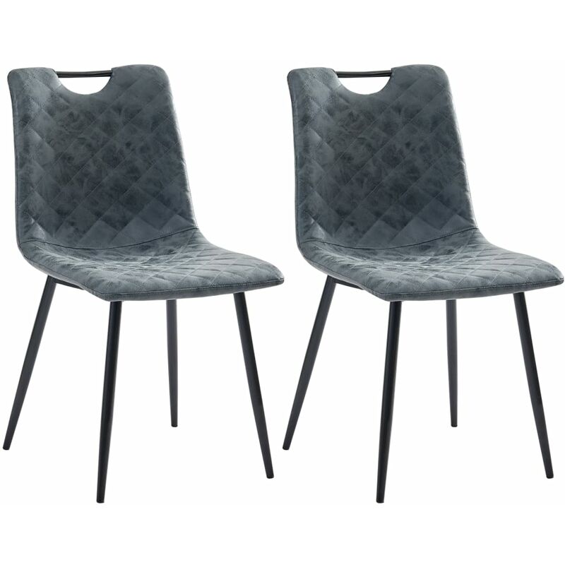 

Sillas de Comedor Cuero Sintético Negro 2 Unidades - Negro - Vidaxl