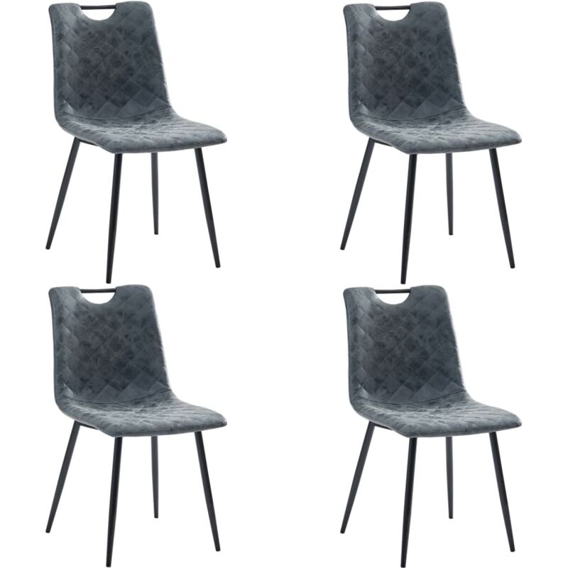 

vidaXL Sillas de Comedor Cuero Sintético Negro 4 Unidades - Negro