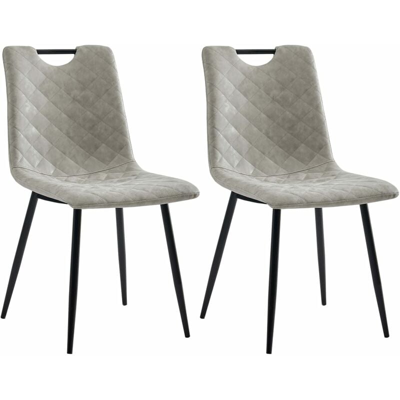 

Sillas de Comedor Cuero Sintético Gris Claro 2 Unidades - Gris - Vidaxl