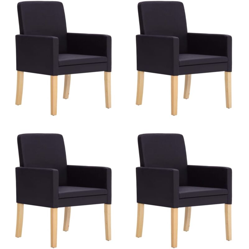 

vidaXL Sillas de Comedor Cuero Sintético 4 Unidades Marrón Oscuro - Marrón