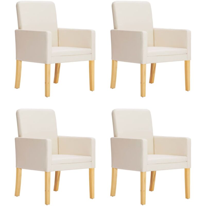 

vidaXL Sillas de Comedor Cuero Sintético 4 Unidades Crema - Crema