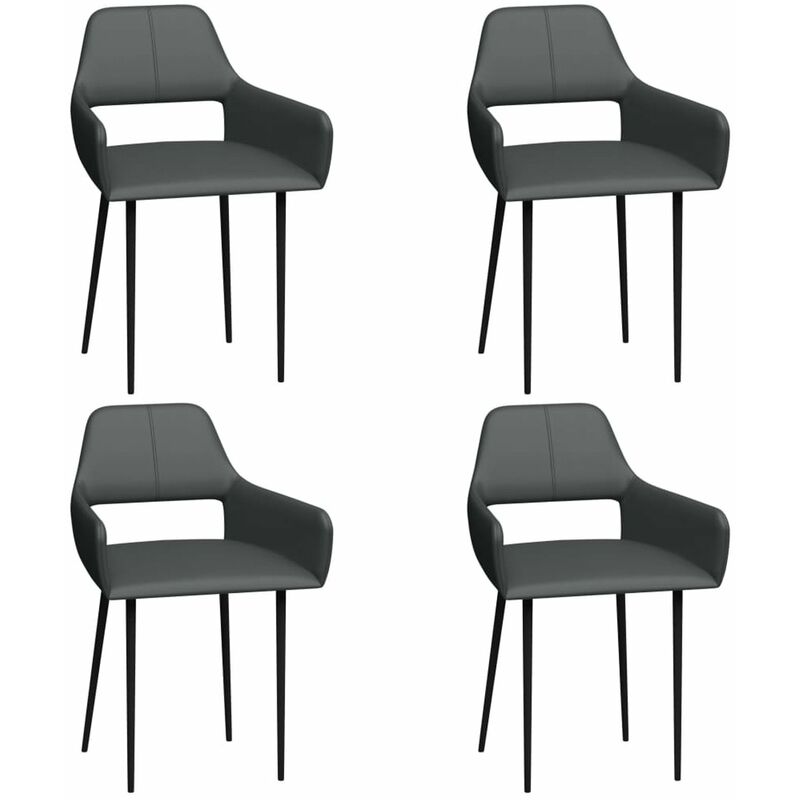 

Sillas de comedor 4 unidades cuero sintetico gris