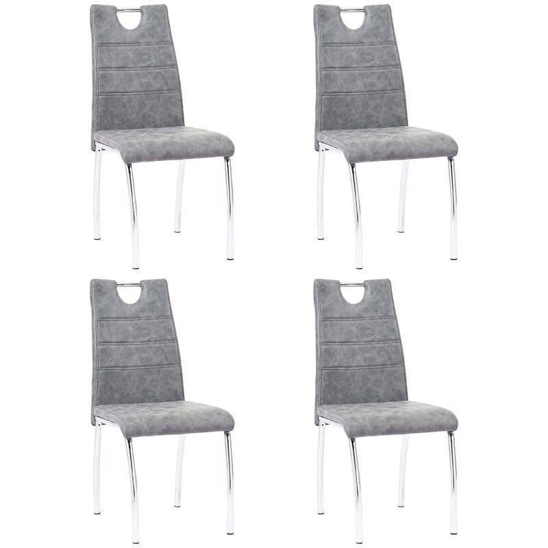 

Sillas de comedor 4 unidades cuero sintetico gris
