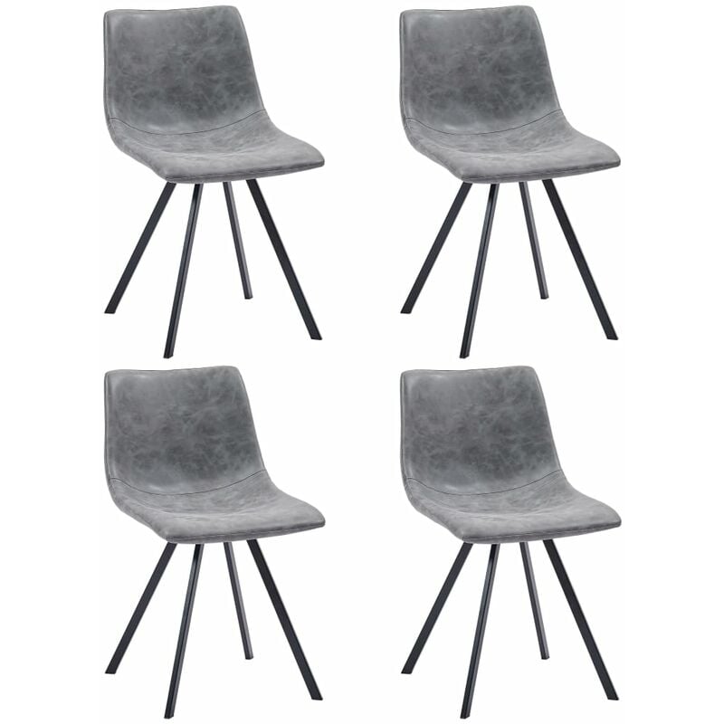 

Sillas de comedor 4 unidades cuero sintetico gris