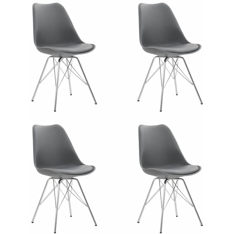 

Sillas de comedor 4 unidades cuero sintético gris