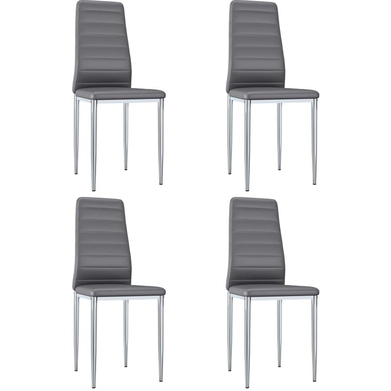 

Sillas de comedor 4 unidades cuero sintético gris
