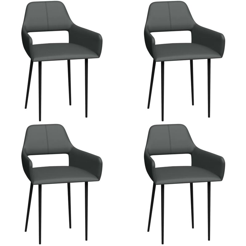 

Sillas de comedor 4 unidades cuero sintético gris