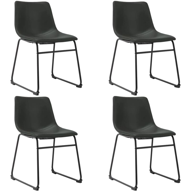 

Sillas de comedor 4 unidades cuero sintético gris