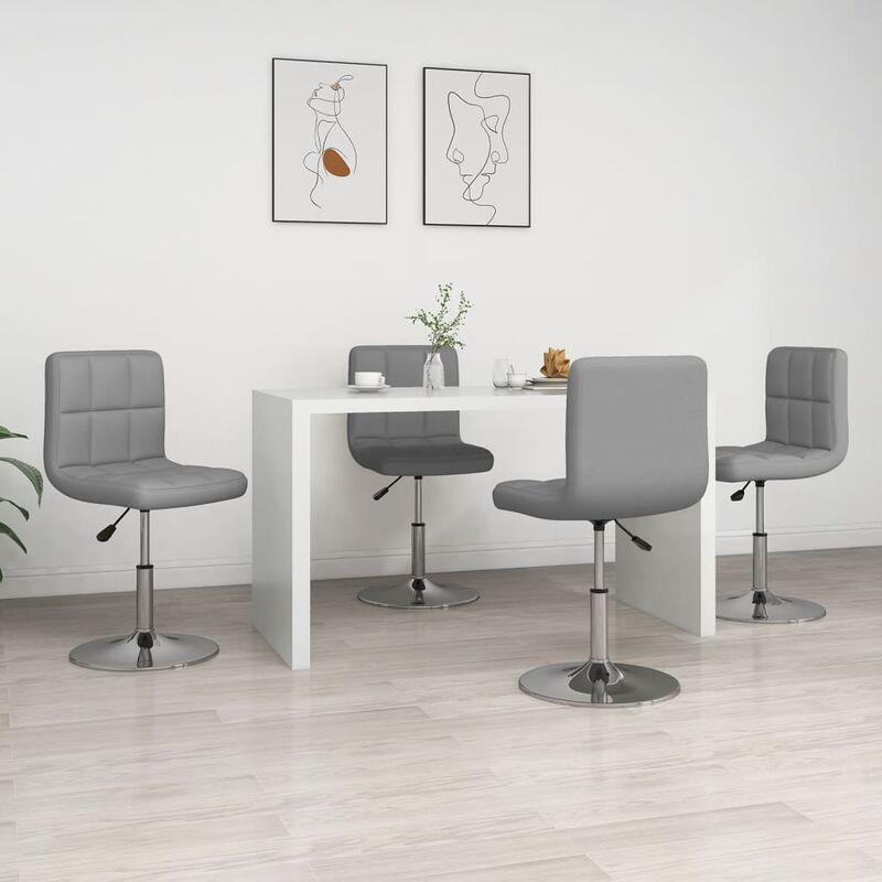 

Sillas de comedor 4 unidades cuero sintético gris