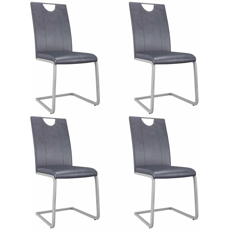 

Sillas de comedor 4 unidades cuero sintético gris ante