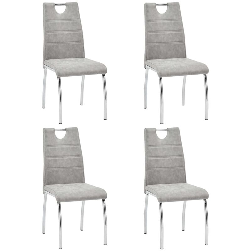 

Sillas de comedor 4 unidades cuero sintetico gris claro