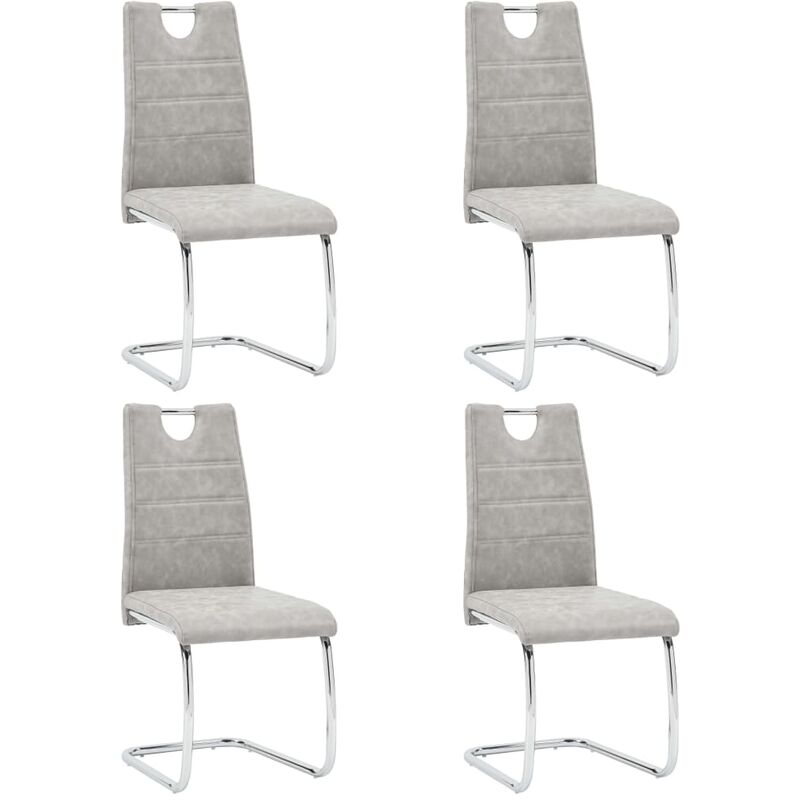 

Sillas de comedor 4 unidades cuero sintetico gris claro