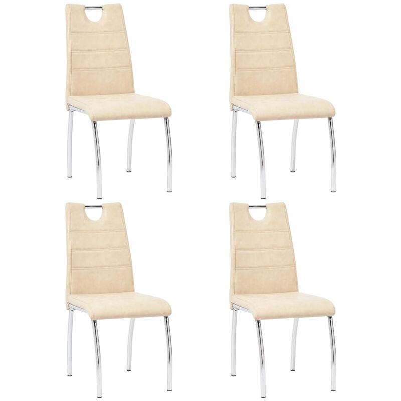 

vidaXL Sillas de Comedor Cuero Sintético 4 Unidades Crema - Crema