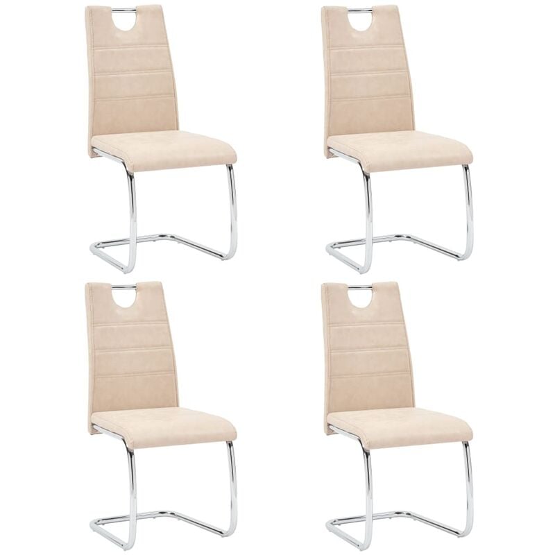 

vidaXL Sillas de Comedor Cuero Sintético 4 Unidades Crema - Crema