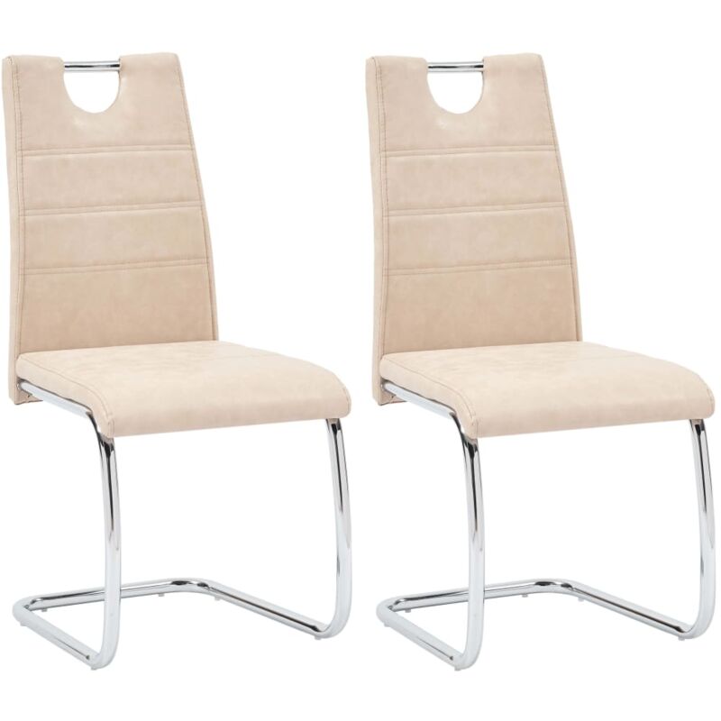 

vidaXL Sillas de Comedor Cuero Sintético 2 Unidades Crema - Crema