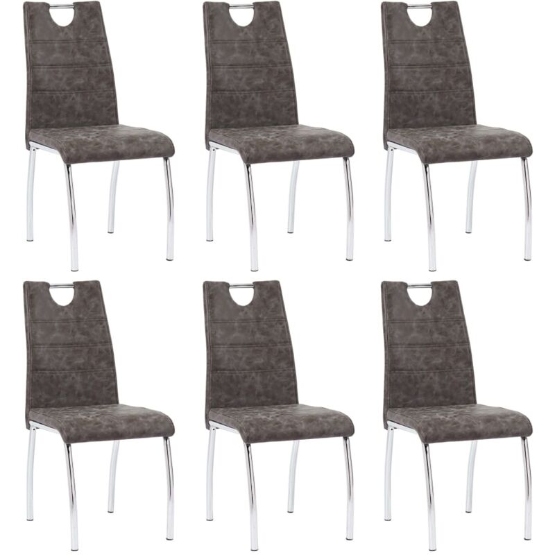 

Sillas de Comedor Cuero Sintético 6 Unidades Marrón - Marrón - Vidaxl