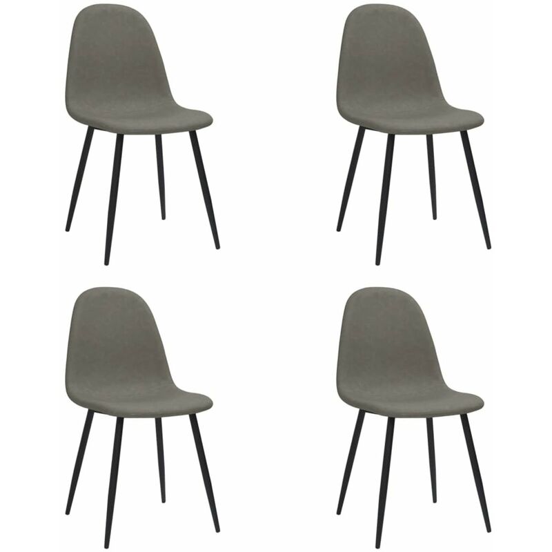 

Happyshopping - Sillas de comedor 4 unidades cuero sintetico gris oscuro