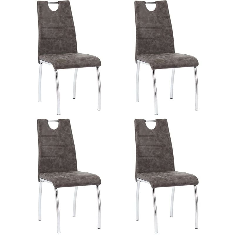 

Sillas de comedor 4 unidades cuero sintético marrón