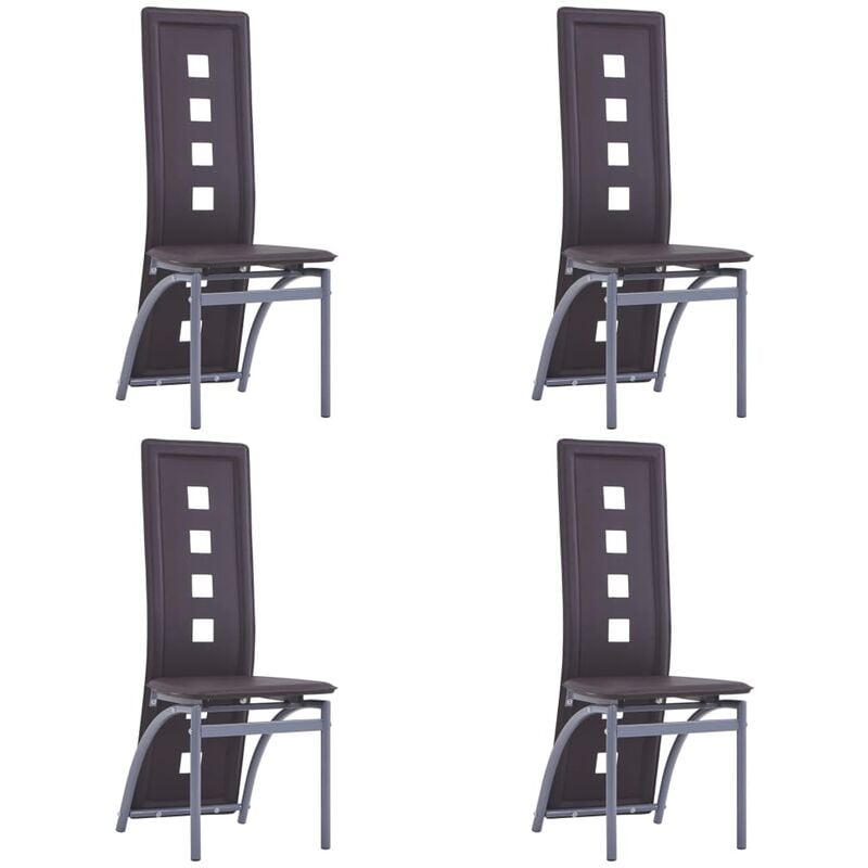 

Sillas de comedor 4 unidades cuero sintético marrón