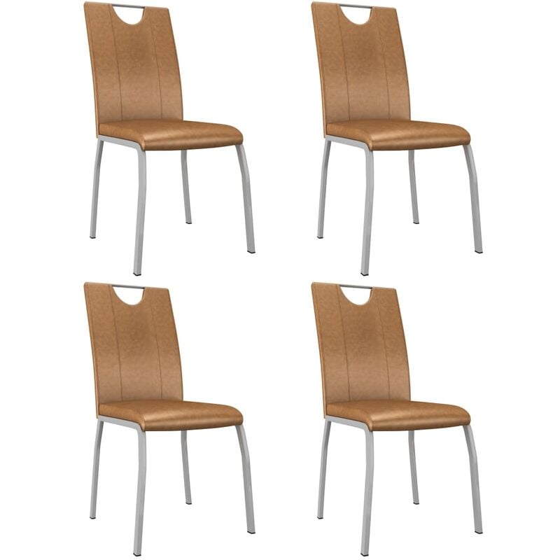 

Sillas de comedor 4 unidades cuero sintético marrón