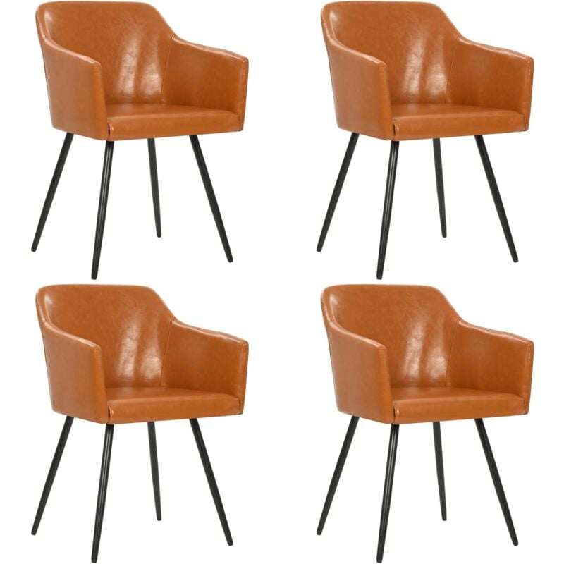 

Sillas de comedor 4 unidades cuero sintético marrón