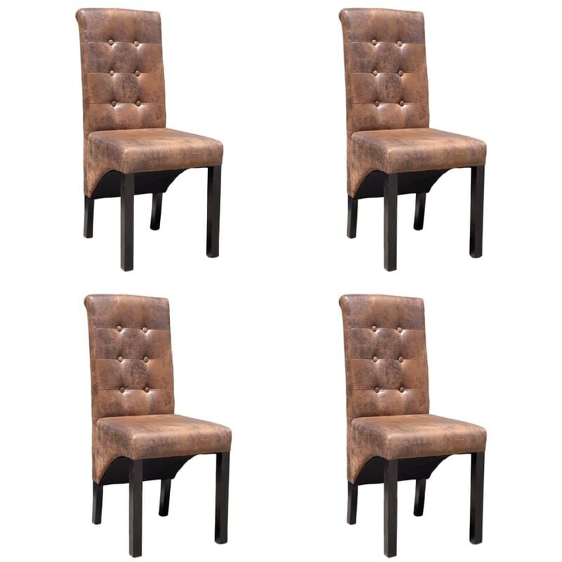 

Sillas de comedor 4 unidades cuero sintético marrón