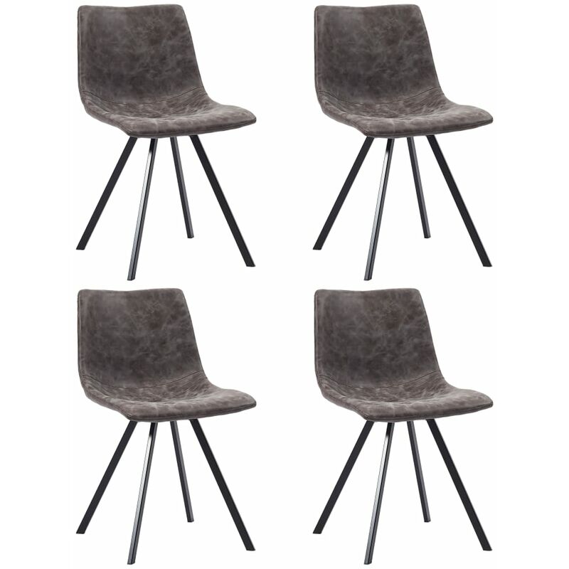 

Sillas de comedor 4 unidades cuero sintético marrón