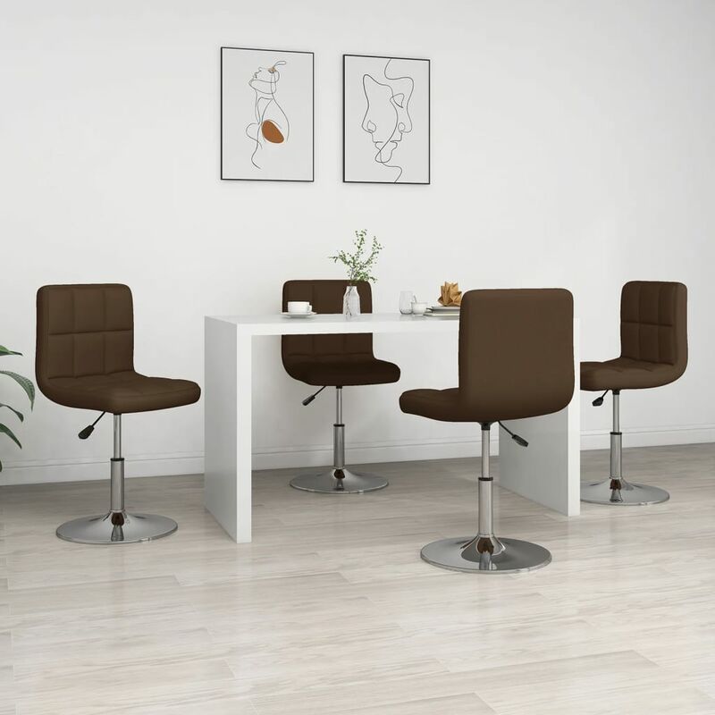 

Sillas de comedor 4 unidades cuero sintético marrón