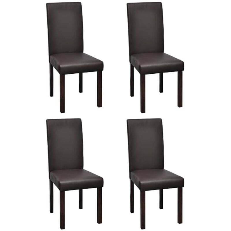 

Sillas de comedor 4 unidades cuero sintético marrón
