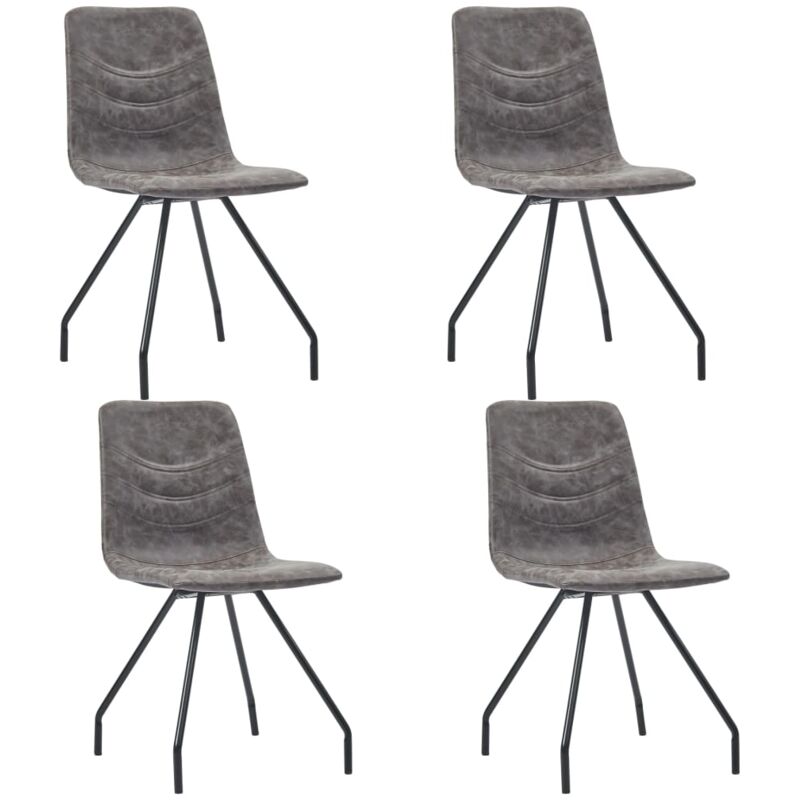 

vidaXL Sillas de Comedor Cuero Sintético 4 Unidades Marrón Oscuro - Marrón