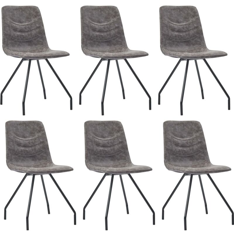 

Sillas de Comedor Cuero Sintético 6 Unidades Marrón Oscuro - Marrón - Vidaxl