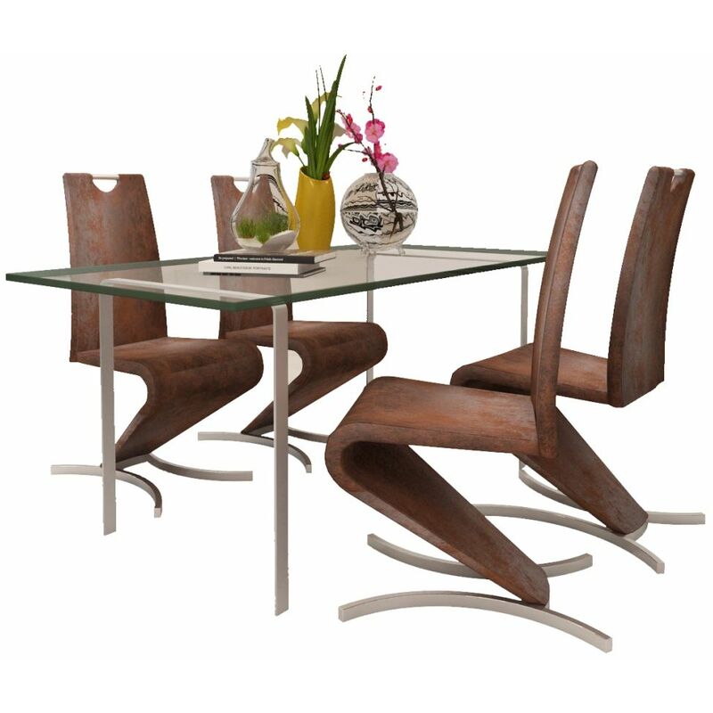 

Asupermall - Sillas de comedor 4 unidades cuero sintetico marron