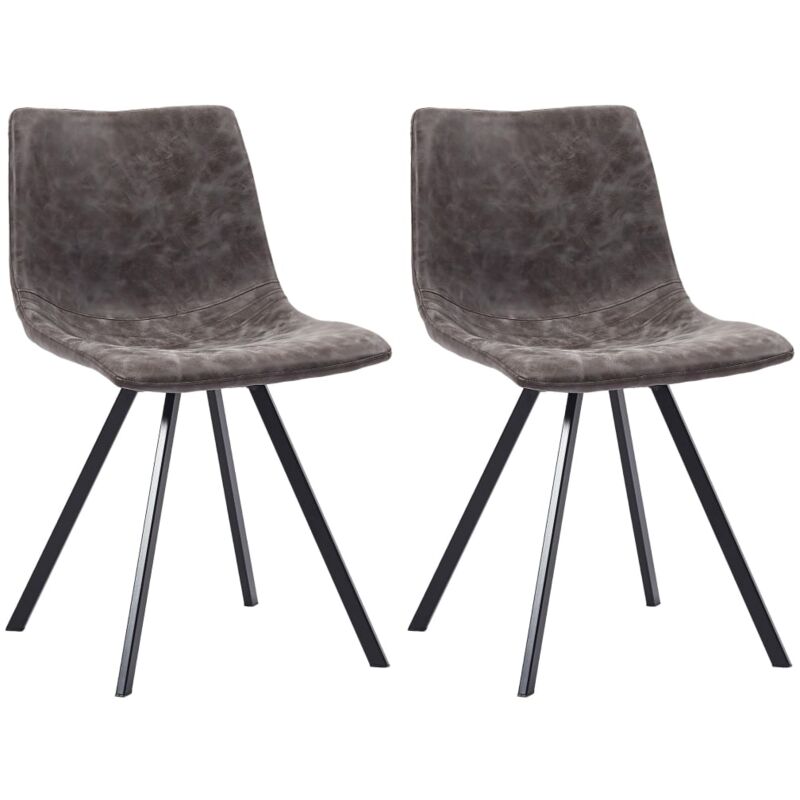 

vidaXL Sillas de Comedor Cuero Sintético 2 Unidades Marrón - Marrón