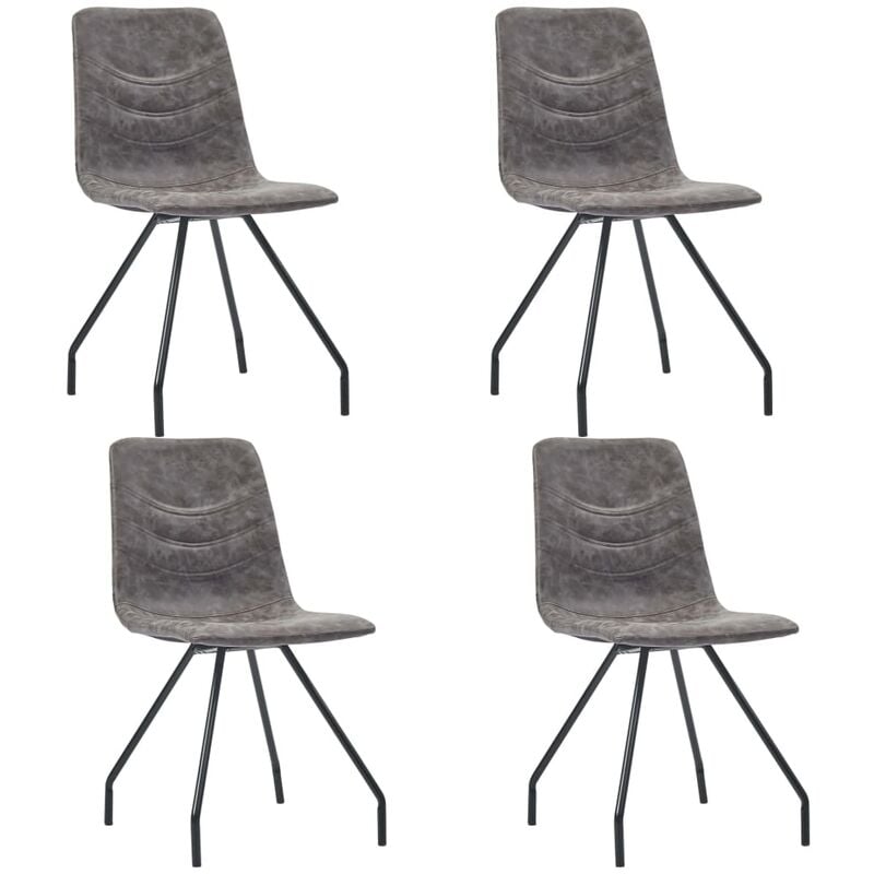 

Sillas de comedor 4 unidades cuero sintetico marron oscuro